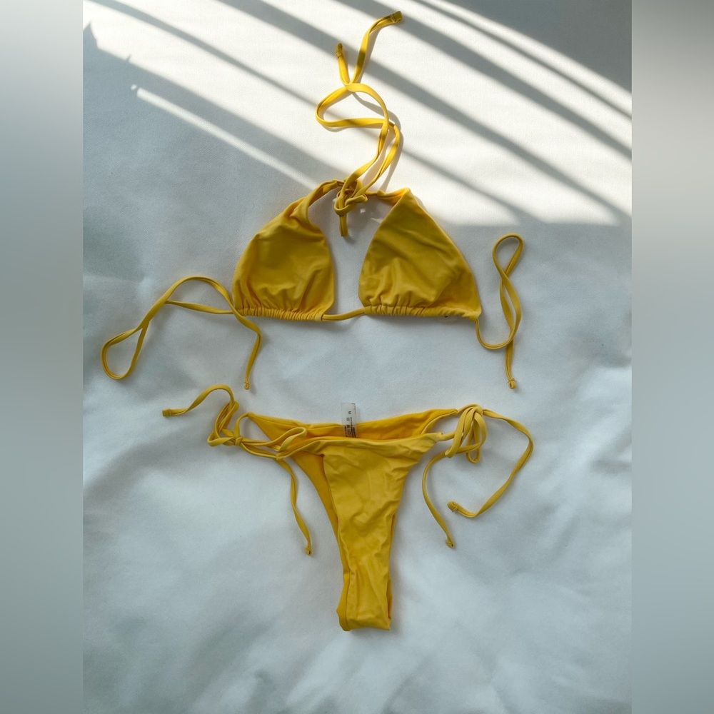 Yellow String Triangle Bikini - size M